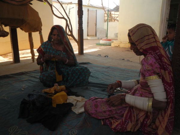 Applique work at Kala Raksha by local women